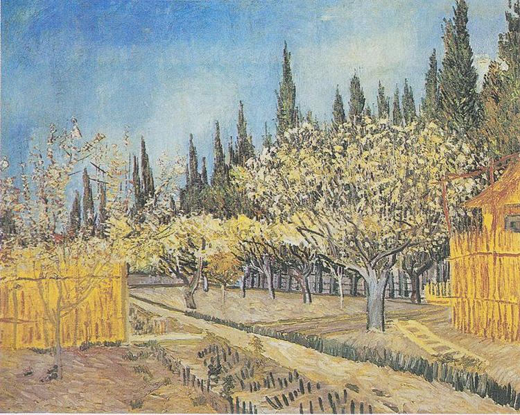 Vincent Van Gogh Flowering orchard Germany oil painting art